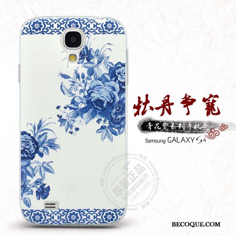 Samsung Galaxy S4 Bleu Coque De Téléphone Nouveau Étui Fleur Protection