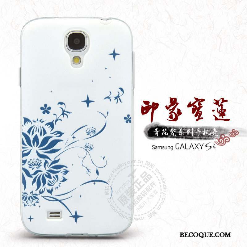 Samsung Galaxy S4 Bleu Coque De Téléphone Nouveau Étui Fleur Protection