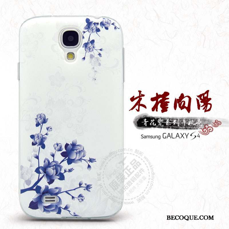 Samsung Galaxy S4 Bleu Coque De Téléphone Nouveau Étui Fleur Protection