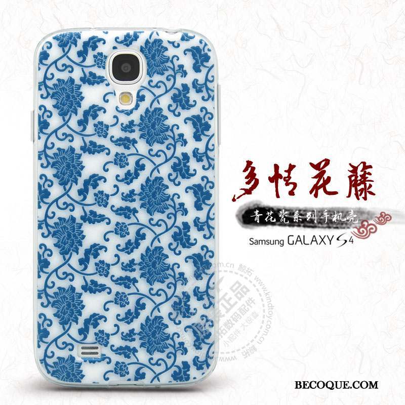 Samsung Galaxy S4 Bleu Coque De Téléphone Nouveau Étui Fleur Protection
