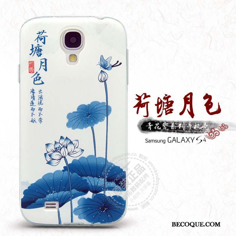 Samsung Galaxy S4 Bleu Coque De Téléphone Nouveau Étui Fleur Protection