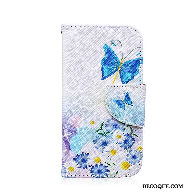 Samsung Galaxy S4 Bleu Peinture Mini Étui En Cuir Coque De Téléphone Housse