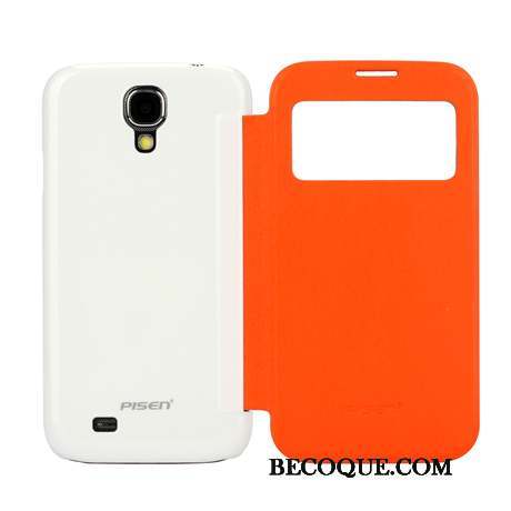 Samsung Galaxy S4 Coque Clamshell Incassable Windows Étui En Cuir Protection