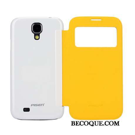 Samsung Galaxy S4 Coque Clamshell Incassable Windows Étui En Cuir Protection