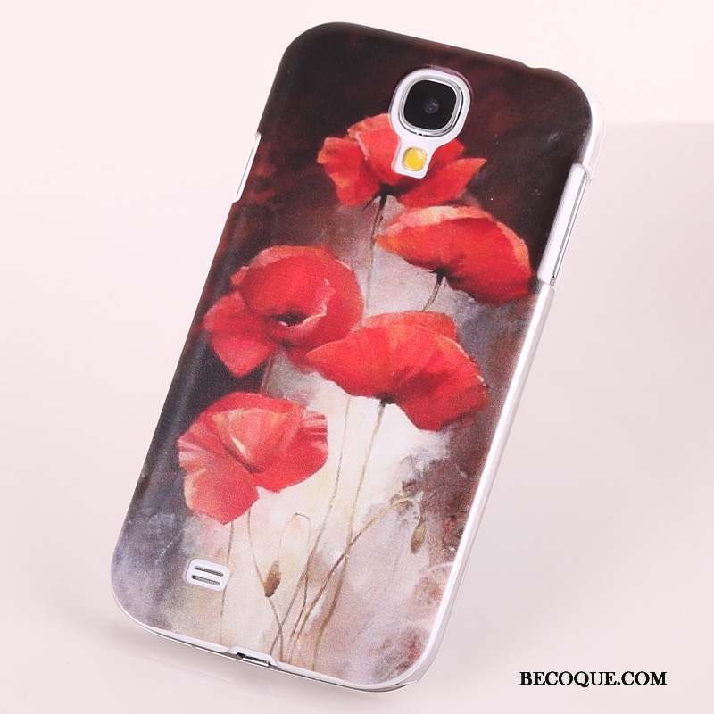 Samsung Galaxy S4 Coque De Téléphone Peinture Jaune Fleurs Étui Délavé En Daim