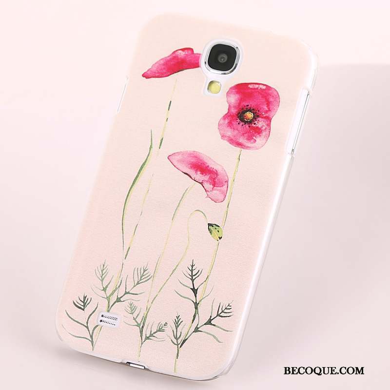 Samsung Galaxy S4 Coque De Téléphone Peinture Jaune Fleurs Étui Délavé En Daim