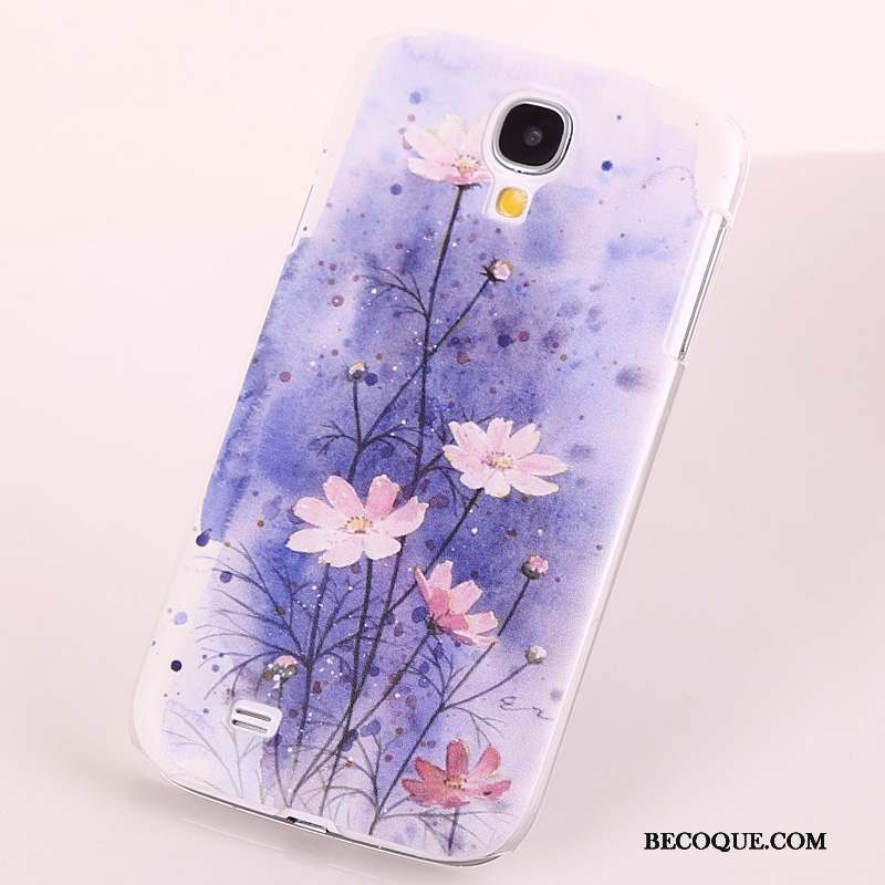 Samsung Galaxy S4 Coque De Téléphone Peinture Jaune Fleurs Étui Délavé En Daim