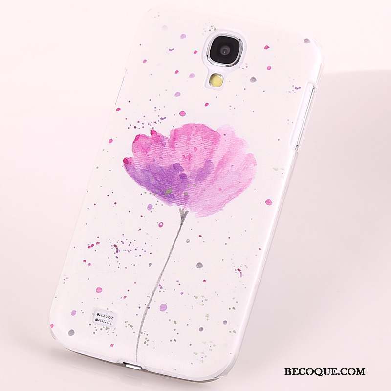 Samsung Galaxy S4 Coque De Téléphone Peinture Jaune Fleurs Étui Délavé En Daim