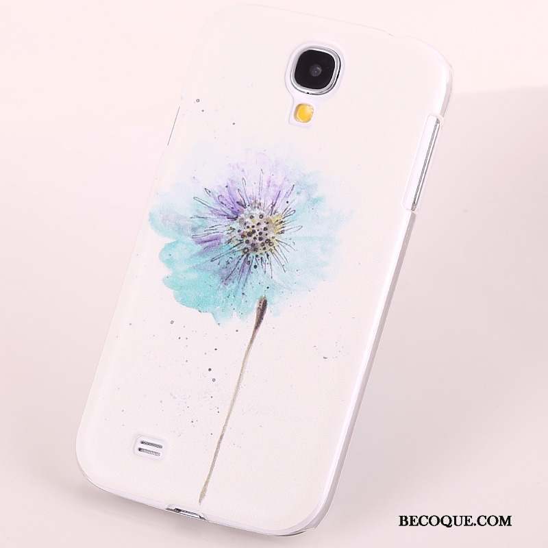 Samsung Galaxy S4 Coque De Téléphone Peinture Jaune Fleurs Étui Délavé En Daim