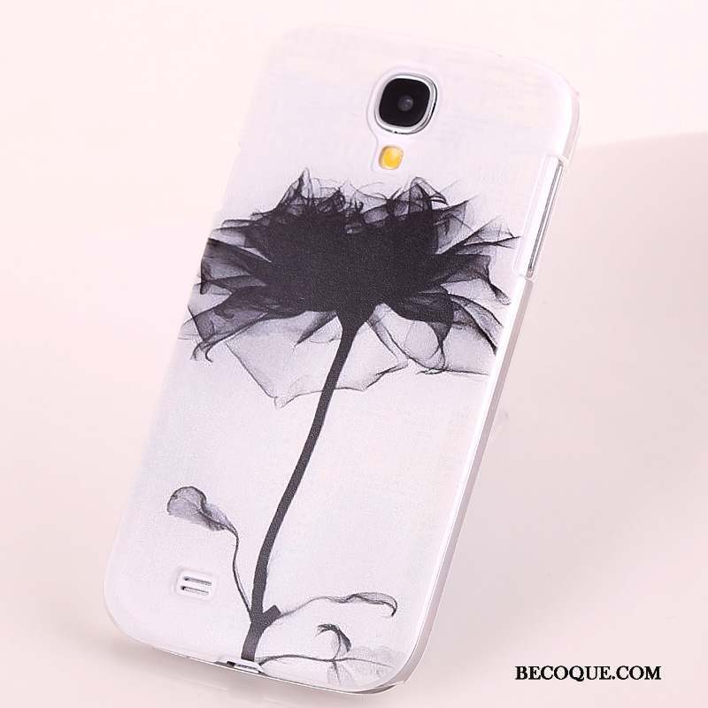 Samsung Galaxy S4 Coque De Téléphone Peinture Jaune Fleurs Étui Délavé En Daim