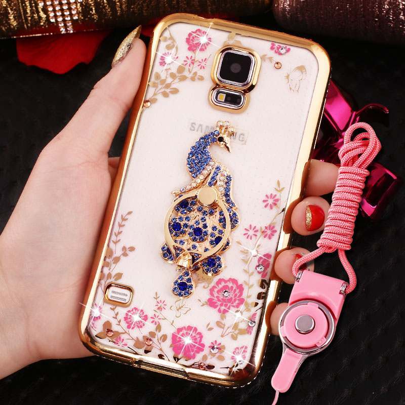 Samsung Galaxy S4 Coque Or Rose Strass Placage Étui Silicone Protection