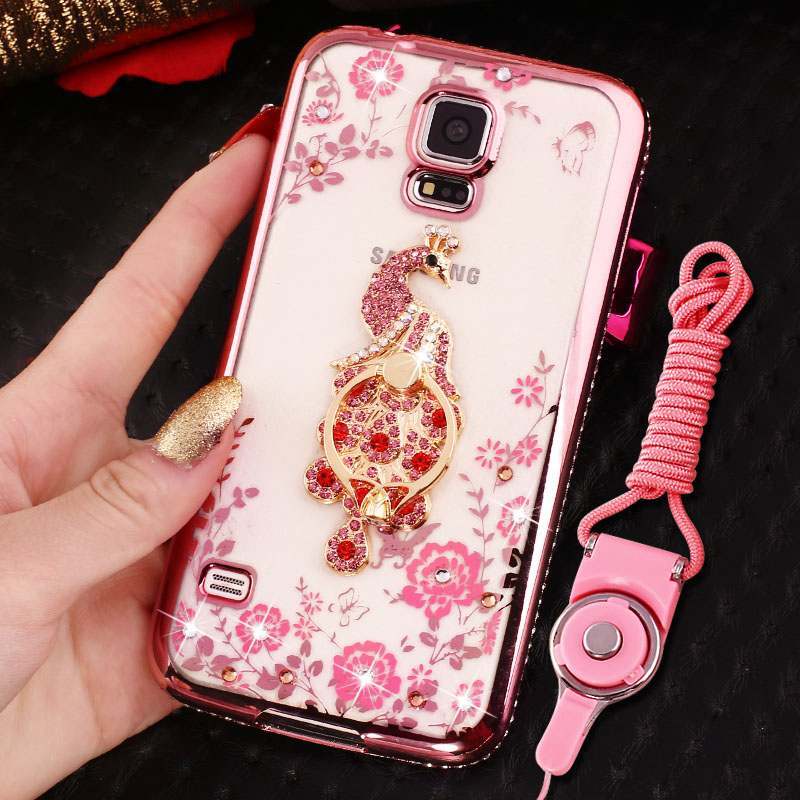 Samsung Galaxy S4 Coque Or Rose Strass Placage Étui Silicone Protection