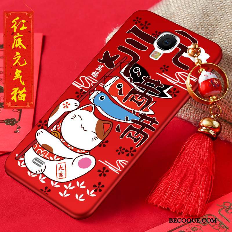 Samsung Galaxy S4 Incassable Silicone Coque De Téléphone Rouge Chat Richesse