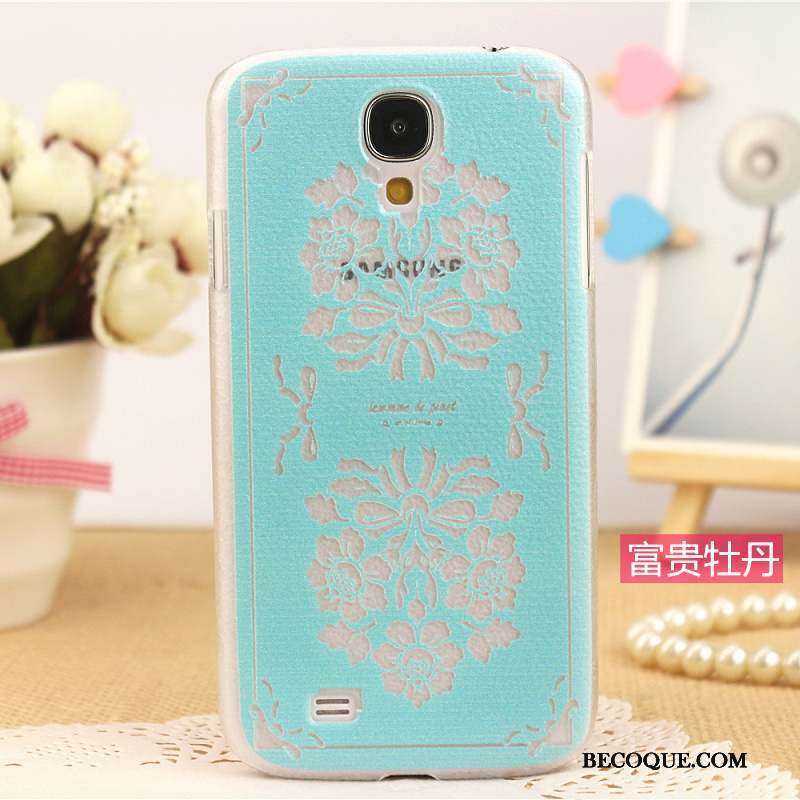 Samsung Galaxy S4 Nouveau Coque De Téléphone Peinture Bleu Téléphone Portable Modèle Fleurie