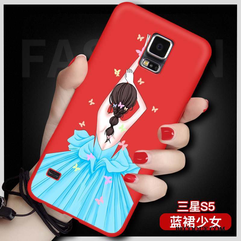 Samsung Galaxy S5 Coque De Téléphone Étui Incassable Rouge Ornements Suspendus Protection