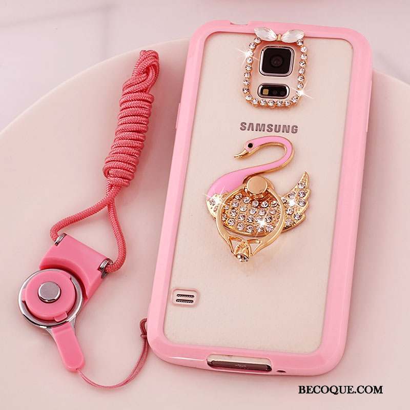 Samsung Galaxy S5 Coque De Téléphone Étui Ornements Suspendus Protection Incassable Rose