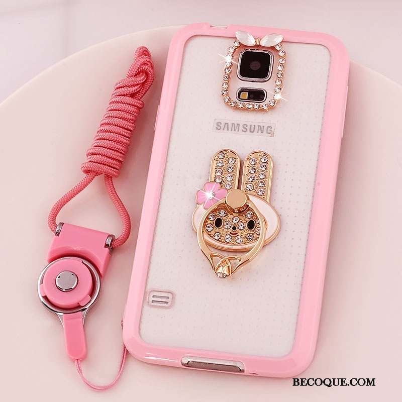 Samsung Galaxy S5 Coque De Téléphone Étui Ornements Suspendus Protection Incassable Rose