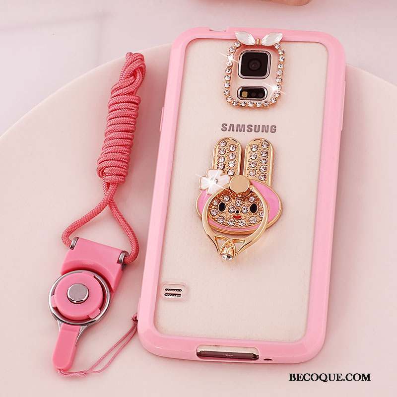 Samsung Galaxy S5 Coque De Téléphone Étui Ornements Suspendus Protection Incassable Rose