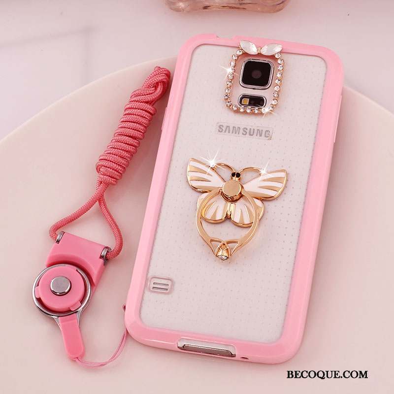 Samsung Galaxy S5 Coque De Téléphone Étui Ornements Suspendus Protection Incassable Rose