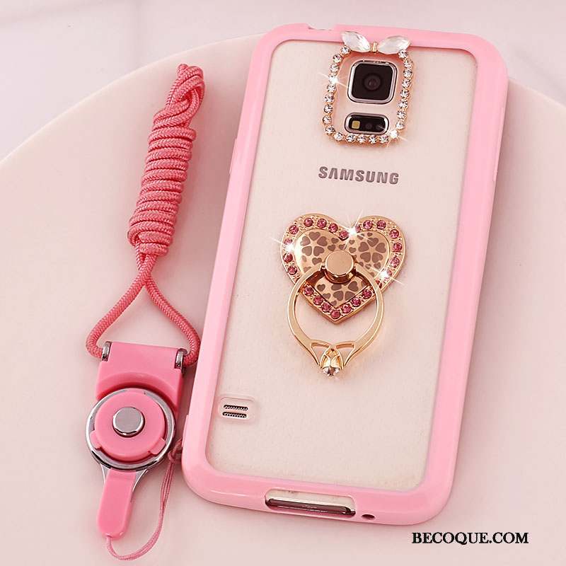 Samsung Galaxy S5 Coque De Téléphone Étui Ornements Suspendus Protection Incassable Rose