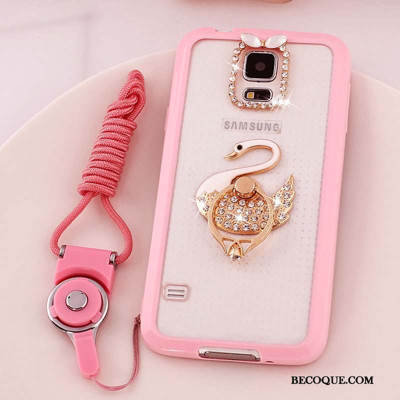 Samsung Galaxy S5 Coque De Téléphone Étui Ornements Suspendus Protection Incassable Rose