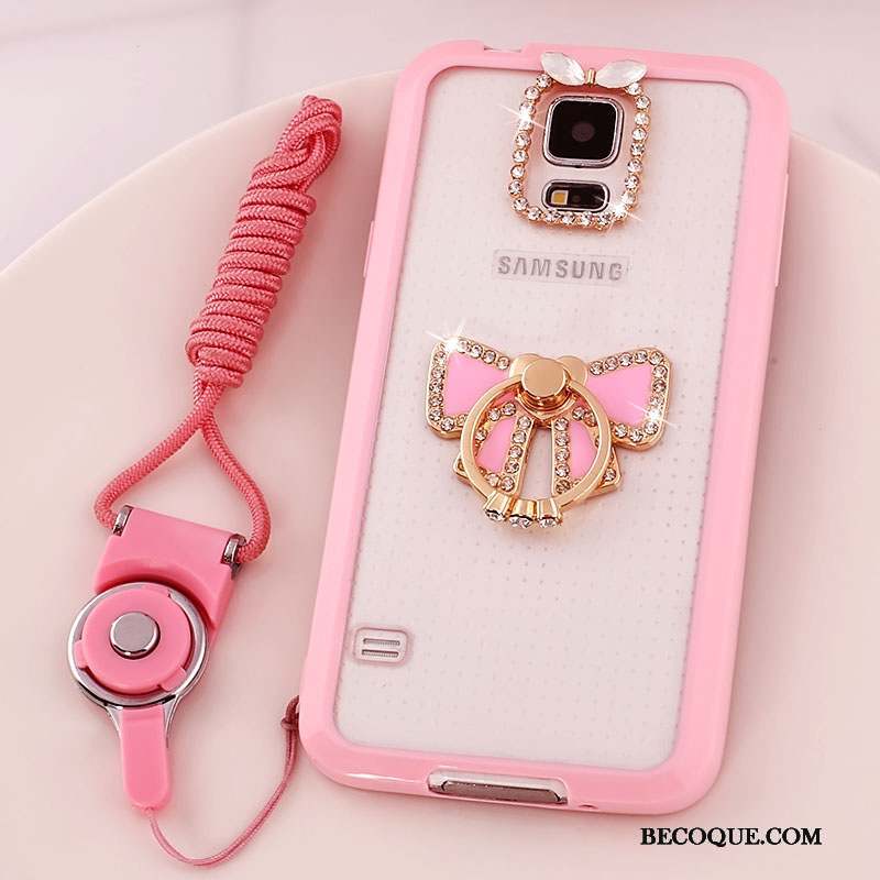 Samsung Galaxy S5 Coque De Téléphone Étui Ornements Suspendus Protection Incassable Rose