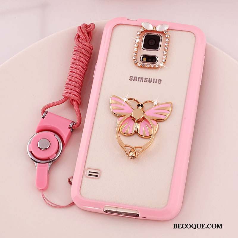 Samsung Galaxy S5 Coque De Téléphone Étui Ornements Suspendus Protection Incassable Rose