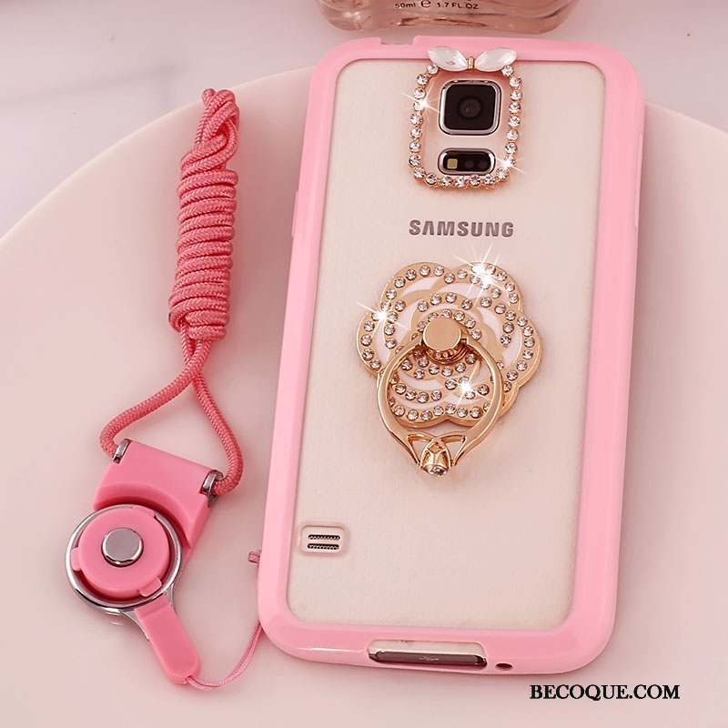 Samsung Galaxy S5 Coque De Téléphone Étui Ornements Suspendus Protection Incassable Rose