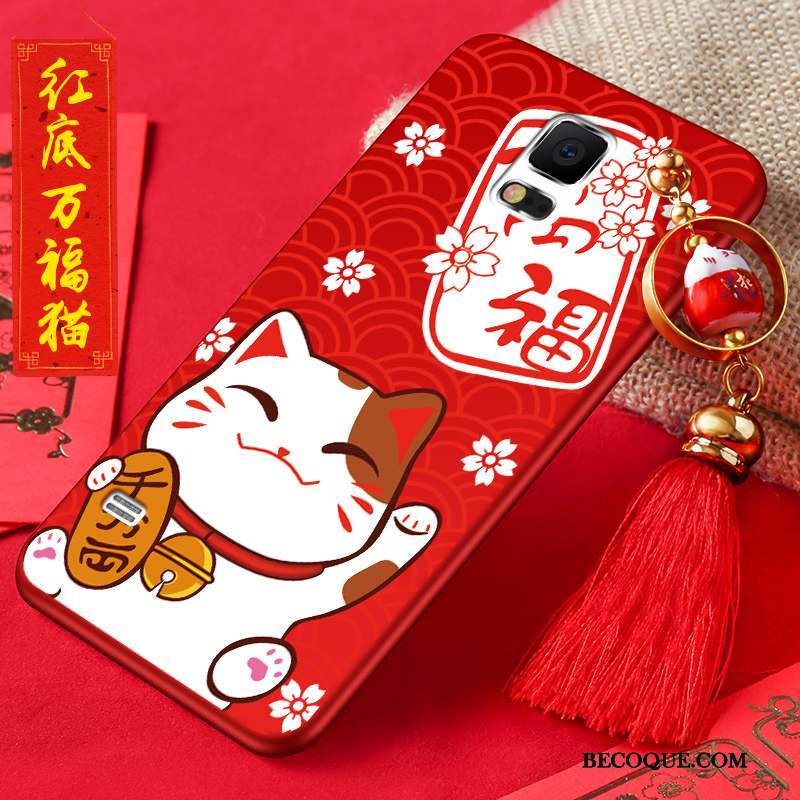 Samsung Galaxy S5 Coque Nouveau Téléphone Portable Richesse Chat Rouge Silicone