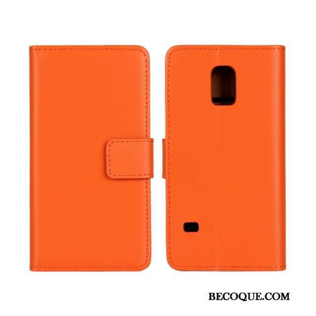 Samsung Galaxy S5 Coque Étui Orange De Téléphone Protection Étui En Cuir