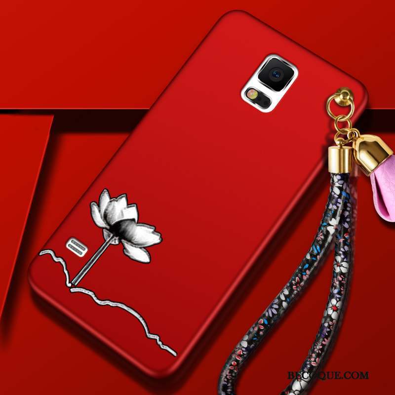 Samsung Galaxy S5 Délavé En Daim Coque Téléphone Portable Silicone Tendance Rouge