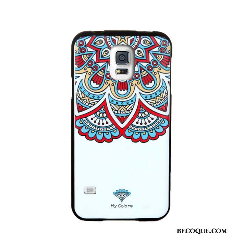 Samsung Galaxy S5 Gaufrage Noir Étui Tempérer Coque De Téléphone Fluide Doux