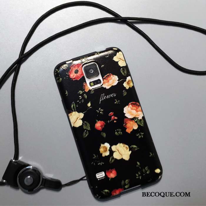 Samsung Galaxy S5 Tendance Fluide Doux Fleurs Étui Charmant Coque De Téléphone