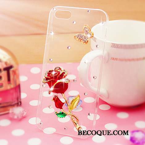 Samsung Galaxy S5 Téléphone Portable Étui Protection Strass Coque De Téléphone Rose