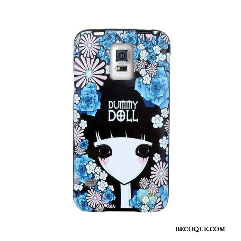 Samsung Galaxy S5 Violet Coque De Téléphone Dessin Animé Tempérer Fluide Doux Étui