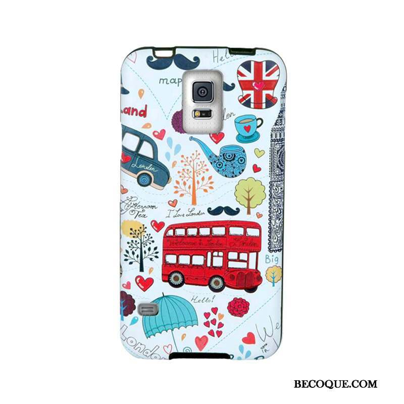 Samsung Galaxy S5 Violet Coque De Téléphone Dessin Animé Tempérer Fluide Doux Étui