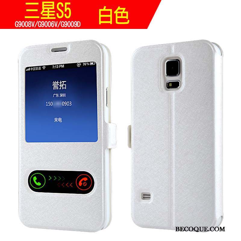 Samsung Galaxy S5 Étui En Cuir Clamshell Or Protection Coque De Téléphone Tendance