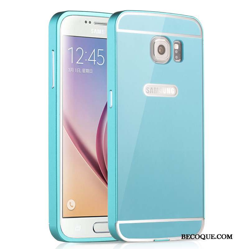 Samsung Galaxy S6 Border Rose Étui Coque De Téléphone Couvercle Arrière Métal