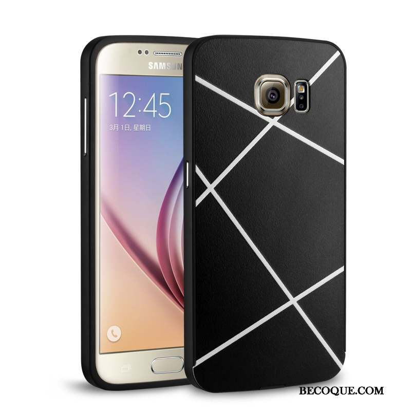 Samsung Galaxy S6 Border Rose Étui Coque De Téléphone Couvercle Arrière Métal