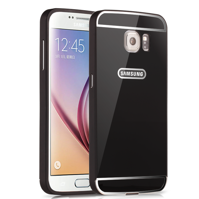Samsung Galaxy S6 Border Rose Étui Coque De Téléphone Couvercle Arrière Métal