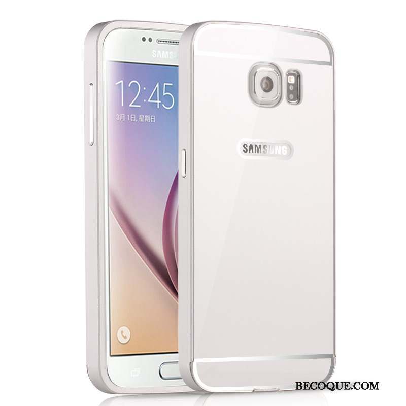 Samsung Galaxy S6 Border Rose Étui Coque De Téléphone Couvercle Arrière Métal