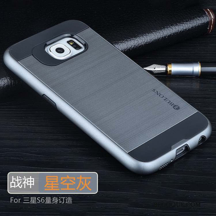 Samsung Galaxy S6 Coque Argent Protection Nouveau Personnalité Incassable Étui