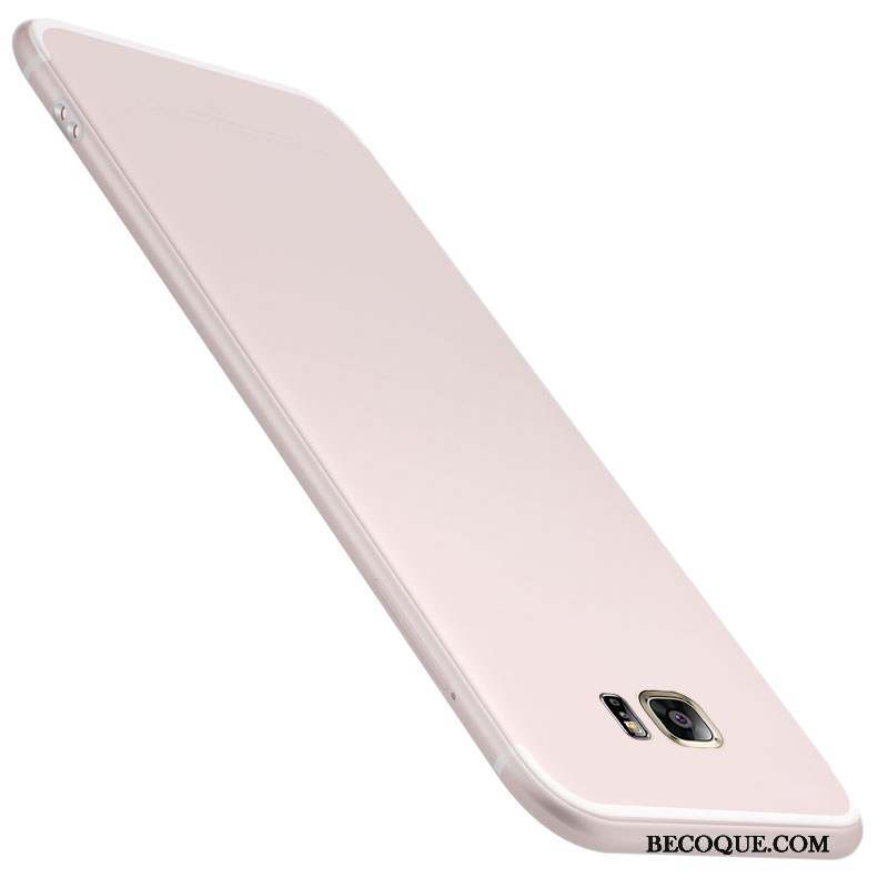 Samsung Galaxy S6 Coque Fluide Doux Protection Noir Silicone Délavé En Daim Incassable