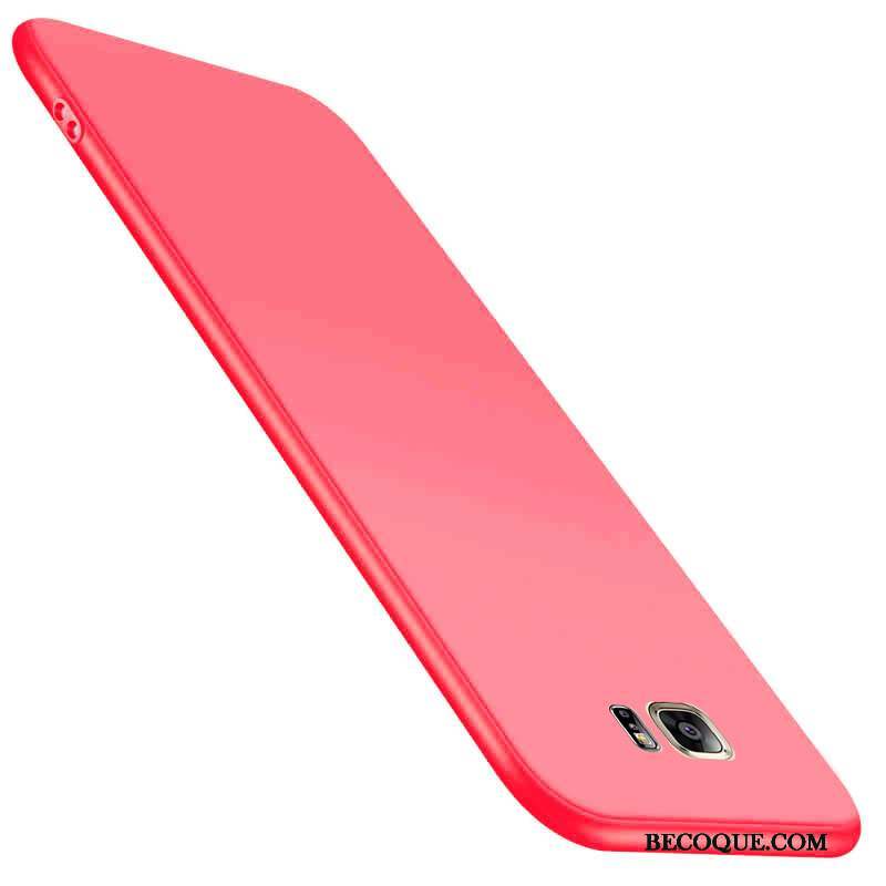 Samsung Galaxy S6 Coque Fluide Doux Protection Noir Silicone Délavé En Daim Incassable