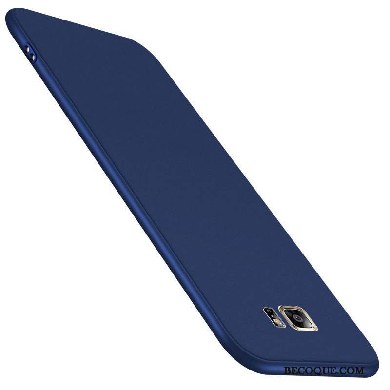 Samsung Galaxy S6 Coque Fluide Doux Protection Noir Silicone Délavé En Daim Incassable