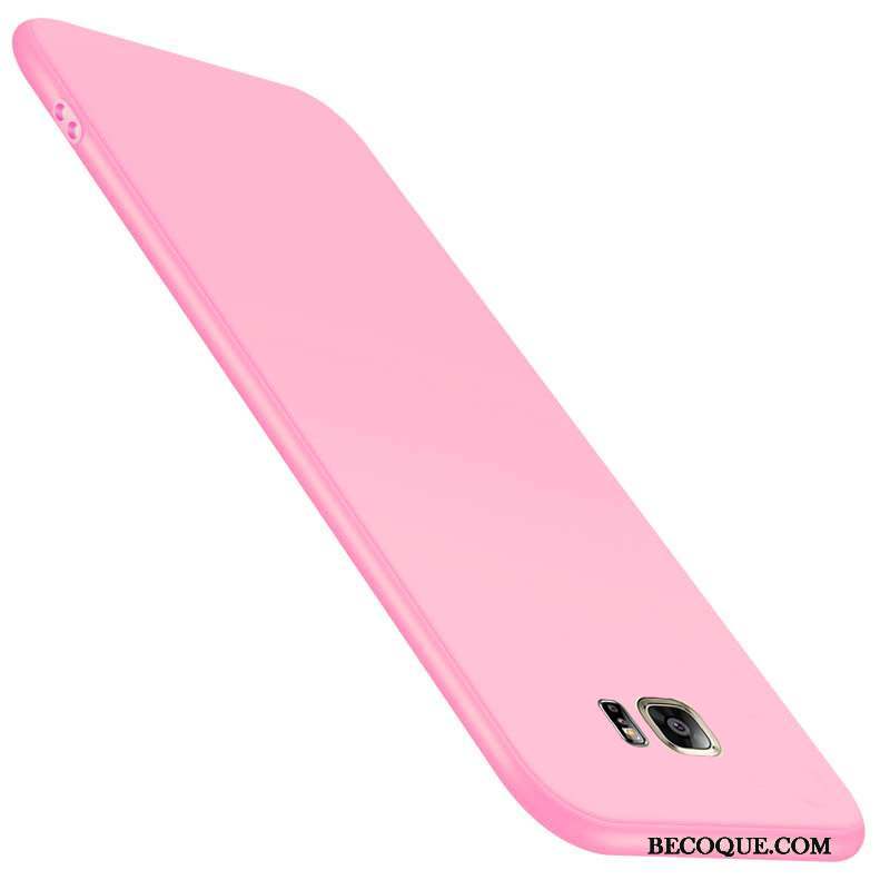 Samsung Galaxy S6 Coque Fluide Doux Protection Noir Silicone Délavé En Daim Incassable