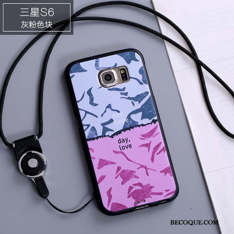 Samsung Galaxy S6 Coque Protection Personnalité Multicolore Silicone Incassable Fluide Doux