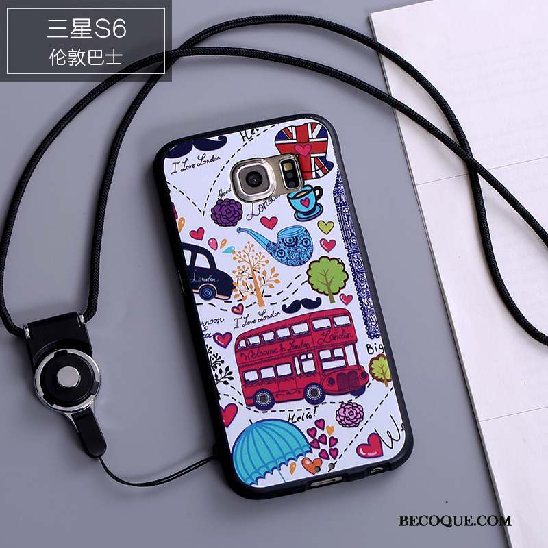 Samsung Galaxy S6 Coque Protection Personnalité Multicolore Silicone Incassable Fluide Doux