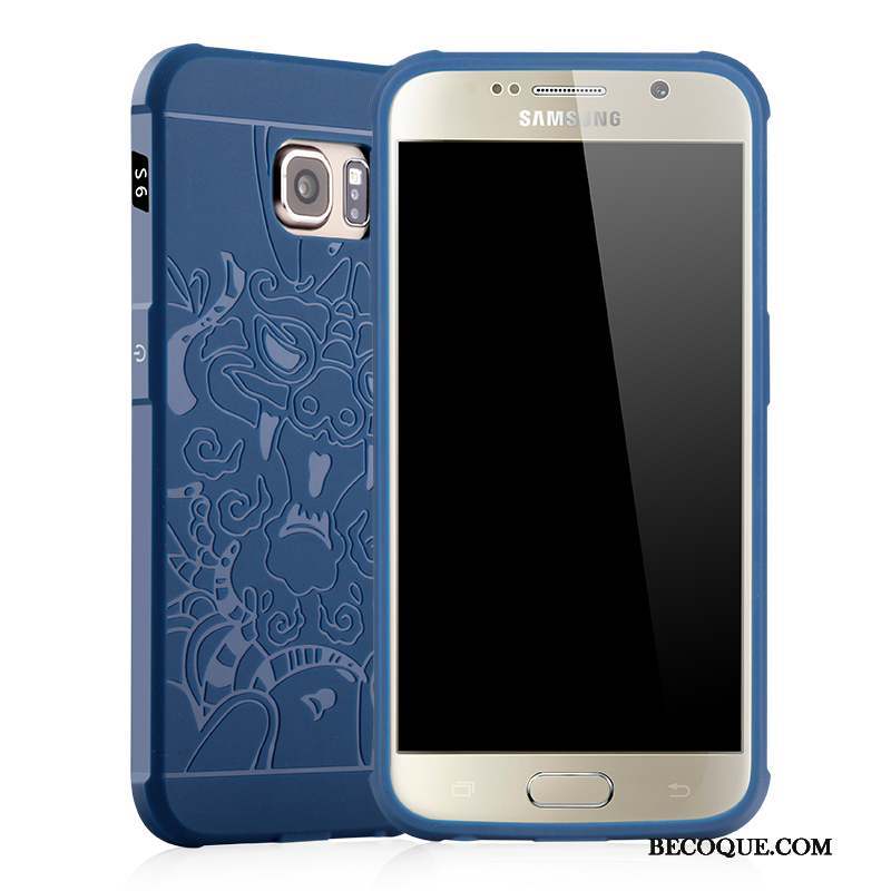 Samsung Galaxy S6 Coque Étui Protection Ballon Légères Délavé En Daim Business