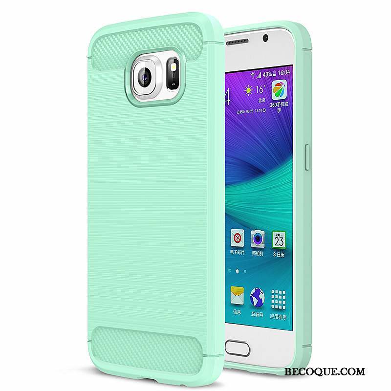 Samsung Galaxy S6 Coque Étui Silicone Fluide Doux Tout Compris Bleu Protection